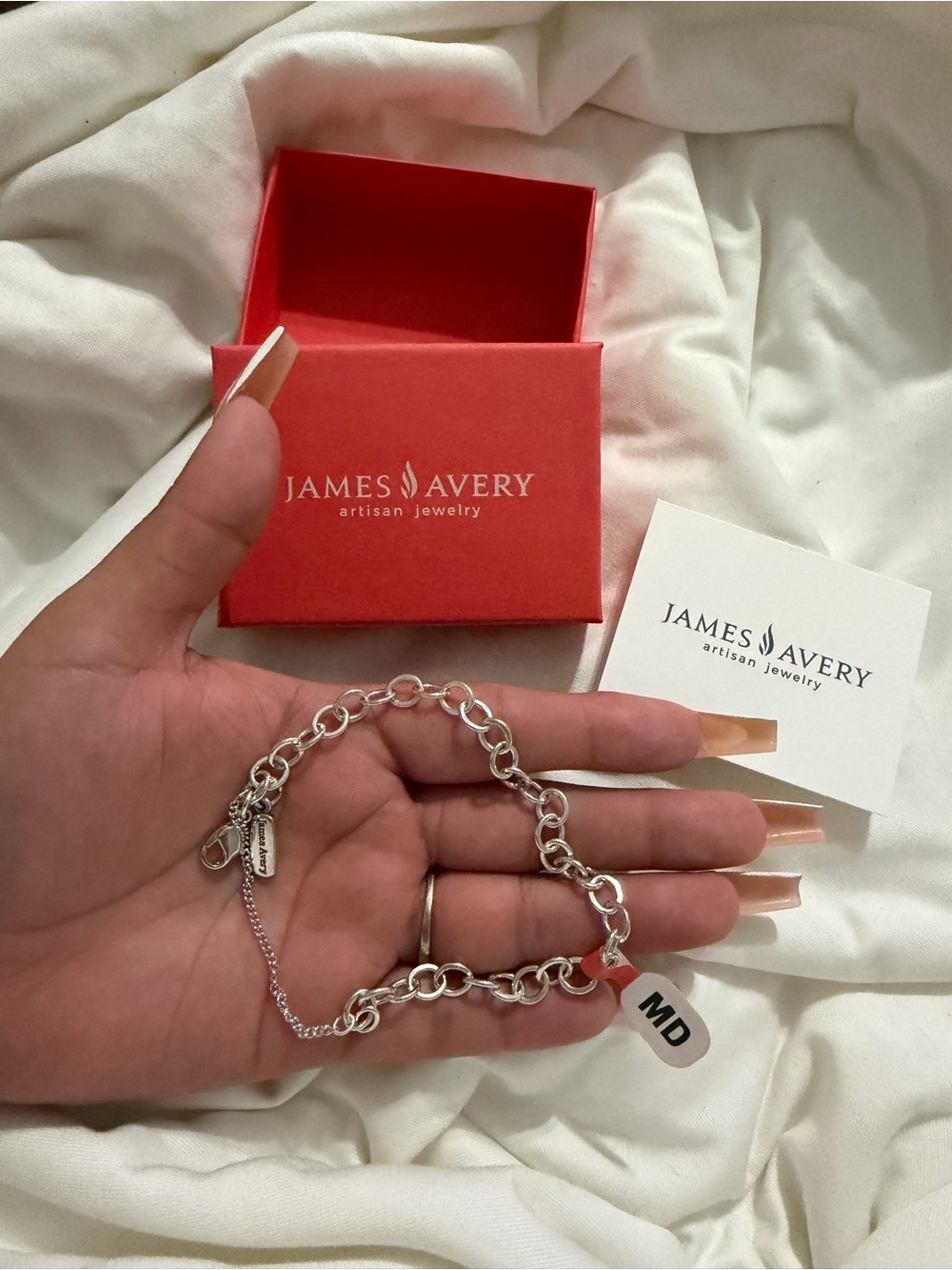 James Avery forged charm bracelet